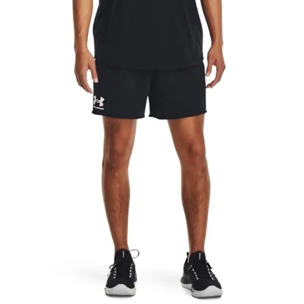 NWT Under Armour Men’s XL Rival Terry Shorts Black 6” Gym Sweat Activewear